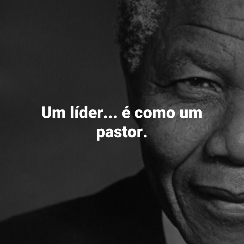 Frases de Nelson Mandela: Um líder... é como um pastor.