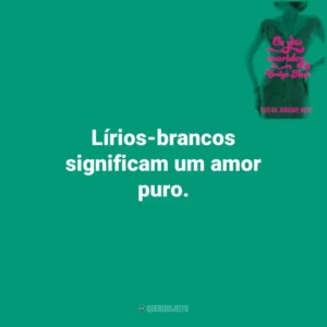Lírios-brancos significam um amor puro. Os Sete Maridos de Evelyn Hugo (Livro)