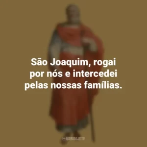 São Joaquim, rogai por nós e intercedei pelas nossas famílias. São Joaquim