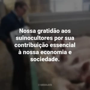 Nossa gratidão aos suinocultores por sua contribuição essencial à nossa economia e sociedade. Dia do Suinocultor