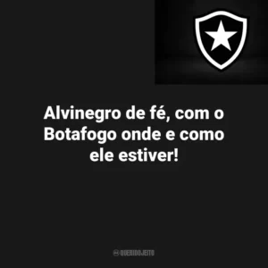 Alvinegro de fé, com o Botafogo onde e como ele estiver! Botafogo