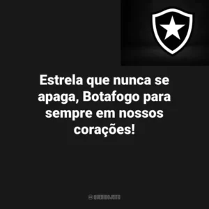 Estrela que nunca se apaga, Botafogo para sempre em nossos corações! Botafogo