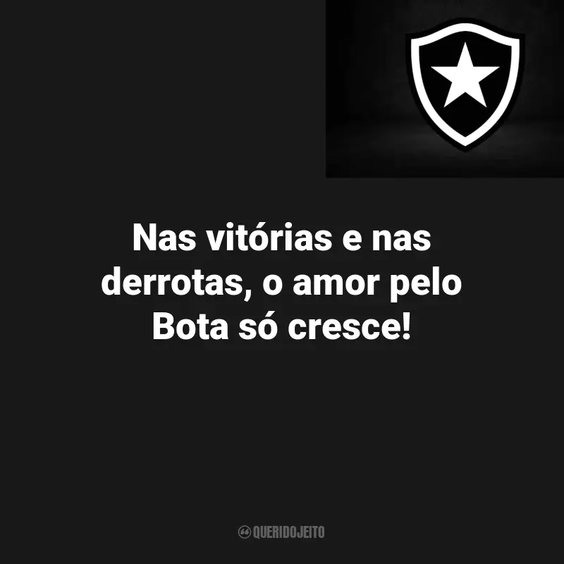 Frases do Botafogo Torcedores: Nas vitórias e nas derrotas, o amor pelo Bota só cresce!