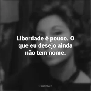 Liberdade é pouco. O que eu desejo ainda não tem nome. Clarice Lispector