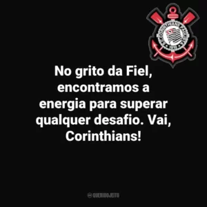 No grito da Fiel, encontramos a energia para superar qualquer desafio. Vai, Corinthians! Corinthians