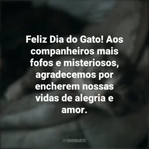 Feliz Dia do Gato! Aos companheiros mais fofos e misteriosos, agradecemos por encherem nossas vidas de alegria e amor. Dia do Gato
