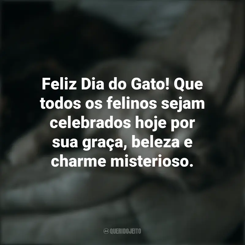 Frases Para Comemorar O Dia Do Gato : Feliz Dia do Gato! Que todos os felinos sejam celebrados hoje por sua graça, beleza e charme misterioso.