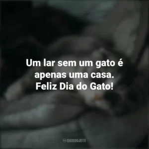 Um lar sem um gato é apenas uma casa. Feliz Dia do Gato! Dia do Gato