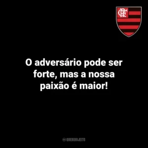 O adversário pode ser forte, mas a nossa paixão é maior! Flamengo