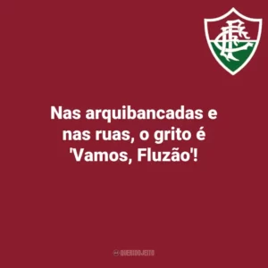 Nas arquibancadas e nas ruas, o grito é ‘Vamos, Fluzão’! Fluminense