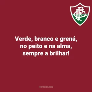 Verde, branco e grená, no peito e na alma, sempre a brilhar! Fluminense