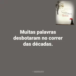 Muitas palavras desbotaram no correr das décadas. A Menina que Roubava Livros (Livro)