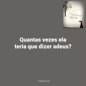 Quantas vezes ela teria que dizer adeus? A Menina que Roubava Livros (Livro)