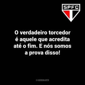 O verdadeiro torcedor é aquele que acredita até o fim. E nós somos a prova disso! São Paulo Futebol Clube