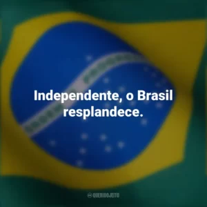 Independente, o Brasil resplandece. Frases curtas sobre a independência do Brasil
