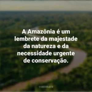 A Amazônia é um lembrete da majestade da natureza e da necessidade urgente de conservação. Dia da Amazônia
