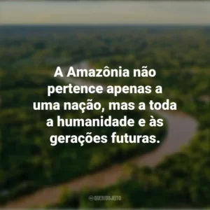 A Amazônia não pertence apenas a uma nação, mas a toda a humanidade e às gerações futuras. Dia da Amazônia