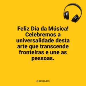 Feliz Dia da Música! Celebremos a universalidade desta arte que transcende fronteiras e une as pessoas. Dia da Música