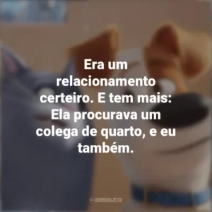 Era um relacionamento certeiro. E tem mais: Ela procurava um colega de quarto, e eu também. Pets: A Vida Secreta dos Bichos (Filme)