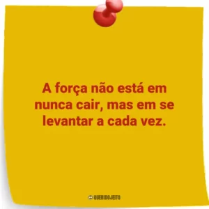 A força não está em nunca cair, mas em se levantar a cada vez.