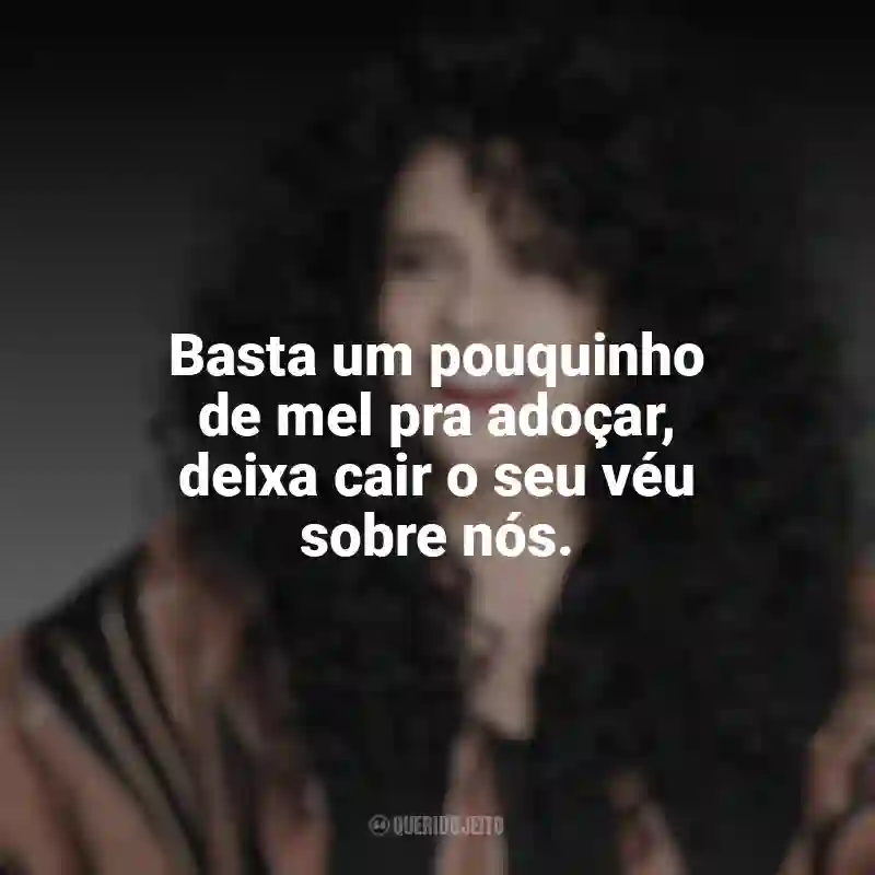 Frases marcantes de Gal Costa: Basta um pouquinho de mel pra adoçar, deixa cair o seu véu sobre nós.