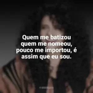 Quem me batizou quem me nomeou, pouco me importou, é assim que eu sou. Gal Costa