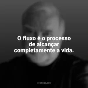 O fluxo é o processo de alcançar completamente a vida. Mihaly Csikszentmihalyi