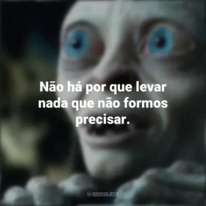 Não há por que levar nada que não formos precisar. O Senhor dos Anéis (Filme)