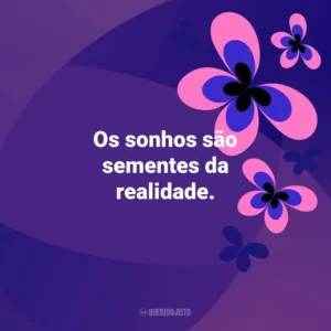 Os sonhos são sementes da realidade. Otimismo
