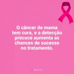 O câncer de mama tem cura, e a detecção precoce aumenta as chances de sucesso no tratamento. Outubro Rosa