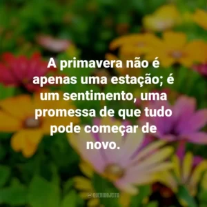 A primavera não é apenas uma estação; é um sentimento, uma promessa de que tudo pode começar de novo. Primavera