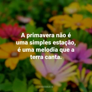 A primavera não é uma simples estação, é uma melodia que a terra canta. Primavera