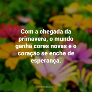 Com a chegada da primavera, o mundo ganha cores novas e o coração se enche de esperança. Primavera