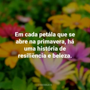 Em cada petála que se abre na primavera, há uma história de resiliência e beleza. Primavera