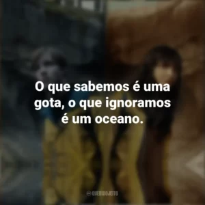 O que sabemos é uma gota, o que ignoramos é um oceano. Dark (Série)