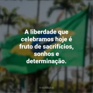 A liberdade que celebramos hoje é fruto de sacrifícios, sonhos e determinação. Frases sobre a Independência do Brasil