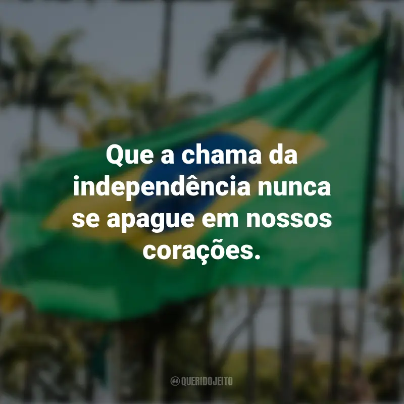 Melhores frases sobre a Independência do Brasil: Que a chama da independência nunca se apague em nossos corações.
