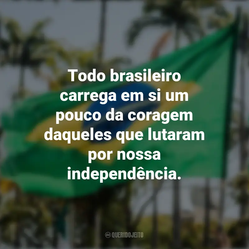 Melhores frases sobre a Independência do Brasil: Todo brasileiro carrega em si um pouco da coragem daqueles que lutaram por nossa independência.