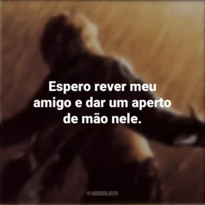 Espero rever meu amigo e dar um aperto de mão nele. Um Sonho de Liberdade (Filme)