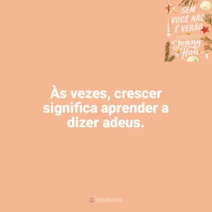 Às vezes, crescer significa aprender a dizer adeus. Sem Você Não é Verão (Livro)