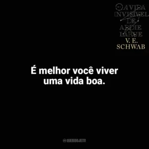 É melhor você viver uma vida boa. A Vida Invisível (Livro)