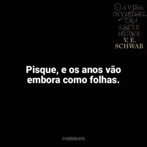 Pisque, e os anos vão embora como folhas. A Vida Invisível (Livro)
