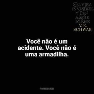 Você não é um acidente. Você não é uma armadilha. A Vida Invisível (Livro)