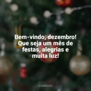 Bem-vindo, dezembro! Que seja um mês de festas, alegrias e muita luz! Bem-Vindo Dezembro