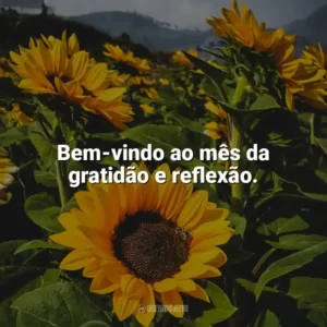 Bem-vindo ao mês da gratidão e reflexão. Bem-Vindo Novembro