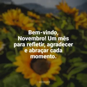 Bem-vindo, Novembro! Um mês para refletir, agradecer e abraçar cada momento. Bem-Vindo Novembro