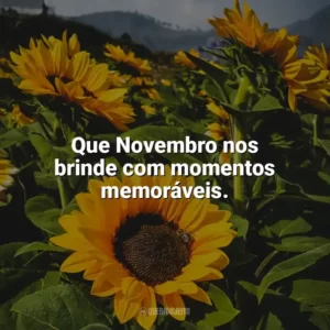 Que Novembro nos brinde com momentos memoráveis. Bem-Vindo Novembro