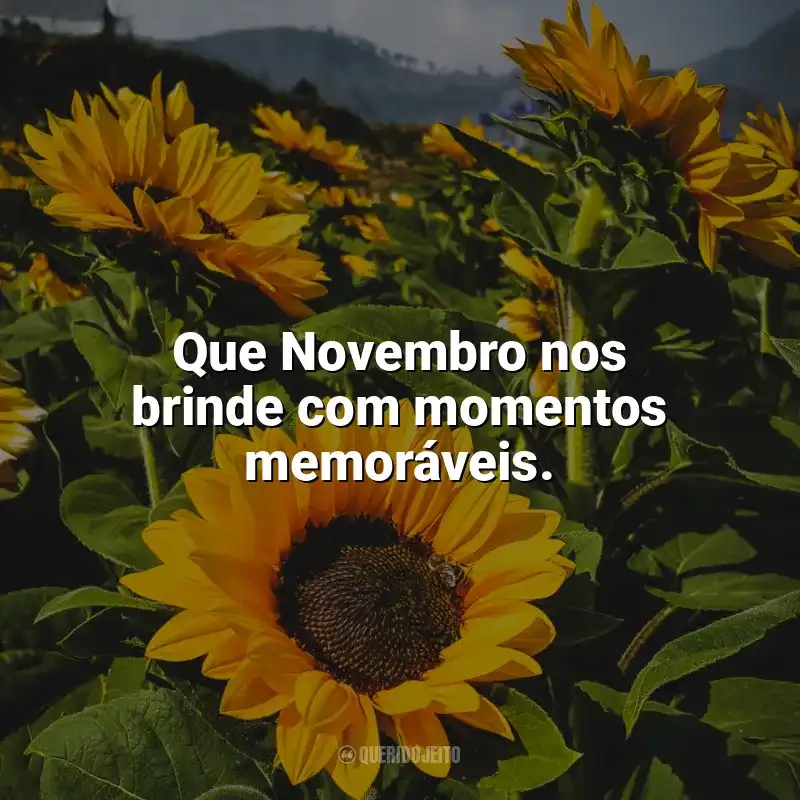 Frases Bem-Vindo Novembro: Que Novembro nos brinde com momentos memoráveis.