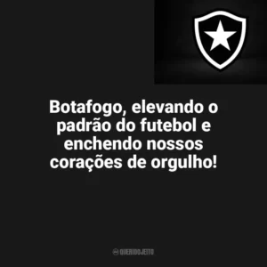 Botafogo, elevando o padrão do futebol e enchendo nossos corações de orgulho! Botafogo