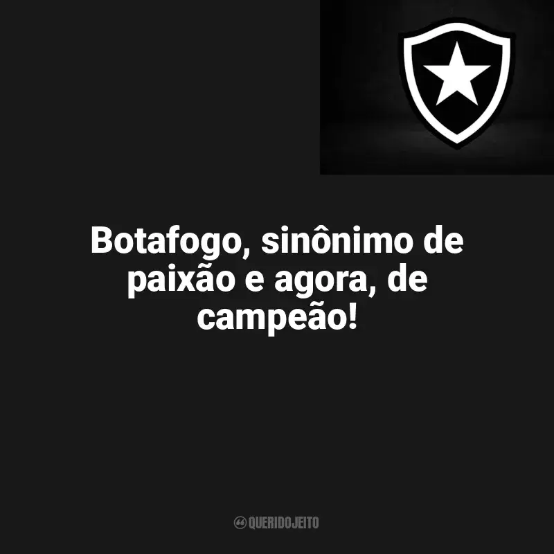 Frases do Botafogo: Botafogo, sinônimo de paixão e agora, de campeão!